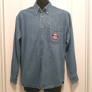 Authentic Hard Rock Cafe Gatlinburg Denim Men's Shirt